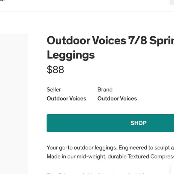 Outdoor Voices 7/8 Springs Color Block Athletic Leggings Size XS - Picture 9 of 9